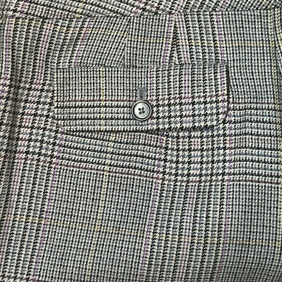 ANN TAYLOR WOOL BLEND HERRINGBONE FLAT FRONT LINED WIDE LEG TROUSER PANTS - Picture 9 of 11